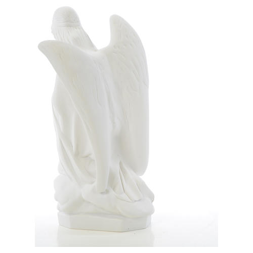 Angel with hands on heart, right, in white Carrara marble 45cm 7