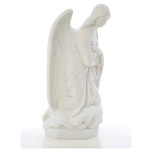 Angel with hands on heart, right, in white Carrara marble 45cm 8