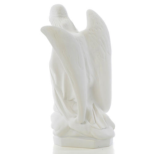 Angel with hands on heart, right, in white Carrara marble 45cm 3