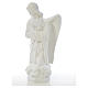 Angel with hands on heart, right, in white Carrara marble 45cm s6