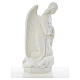 Angel with hands on heart, right, in white Carrara marble 45cm s8