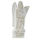 Angel with hands on heart, right, in white Carrara marble 45cm s1