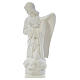 Angel with hands on heart, right, in white Carrara marble 45cm s2
