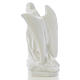Angel with hands on heart, right, in white Carrara marble 45cm s3