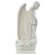 Angel with hands on heart, right, in white Carrara marble 45cm s4