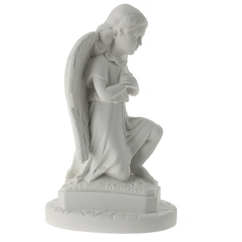 Angel with hands on heart in reconstituted Carrara marble 11,02i 6