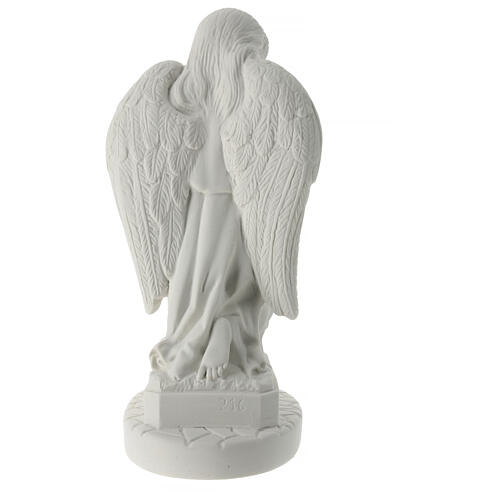 Angel with hands on heart in reconstituted Carrara marble 11,02i 7