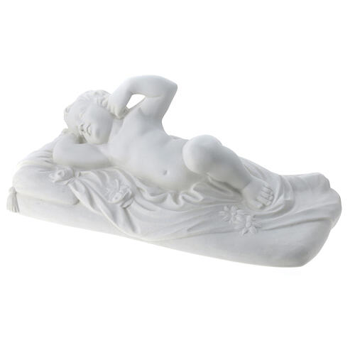 Angel lying statue in composite marble, 32 cm 3