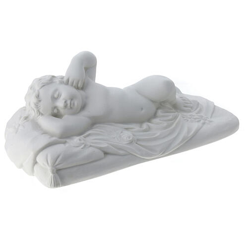 Angel lying statue in composite marble, 32 cm 4