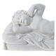 Angelot couché 32 cm marbre blanc s2