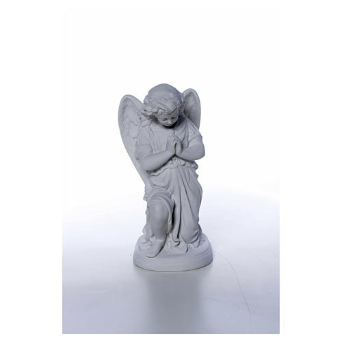 Angel with hands joined in Carrara marble dust 10,24in 4