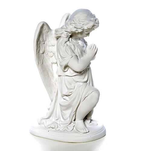 Angel with hands joined in Carrara marble dust 10,24in 2