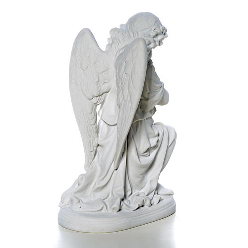 Angel with hands joined in Carrara marble dust 10,24in 3