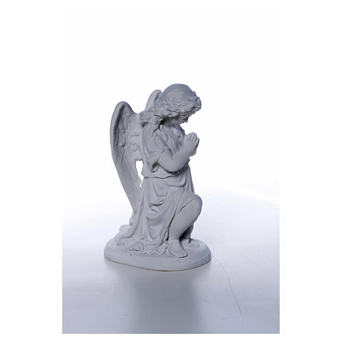 Angel with hands joined in Carrara marble dust 10,24in 5