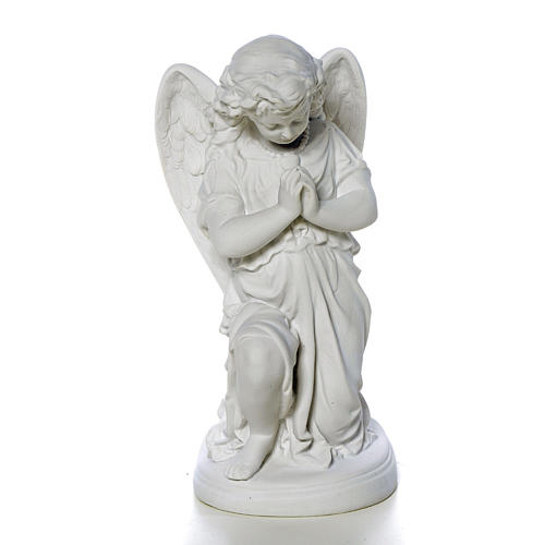 Angel with hands joined in Carrara marble dust 10,24in 1