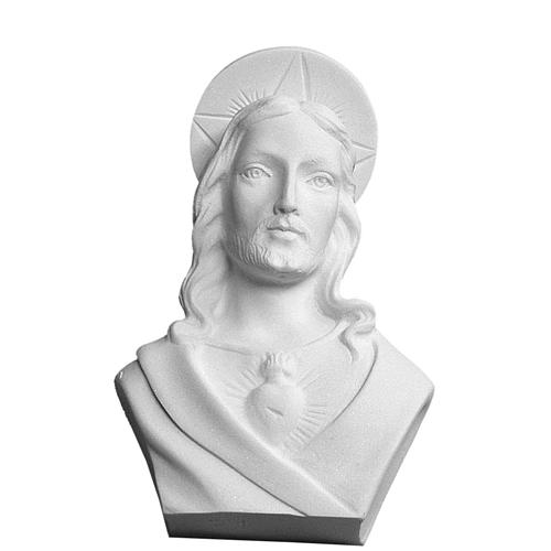 Christ with aureole, reconstituted carrara marble bust, 12 cm 1