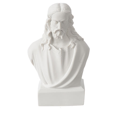 Jesus bust in reconstituted carrara marble, 19 cm 1