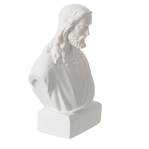 Jesus bust in reconstituted carrara marble, 19 cm 2