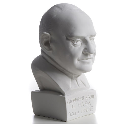 Pope John XXIII bust in reconstituted marble, 22 cm 2