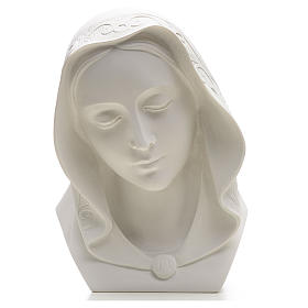 Our Lady, reconstituted carrara marble bust, 28 cm
