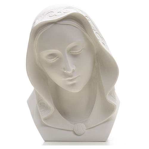 Our Lady, reconstituted carrara marble bust, 28 cm 4
