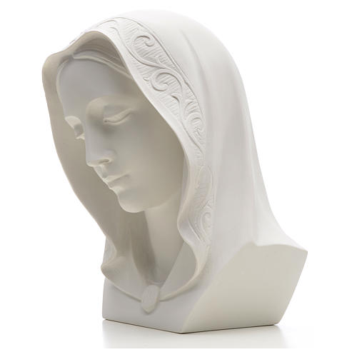 Our Lady, reconstituted carrara marble bust, 28 cm 6