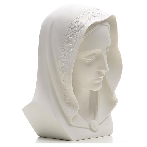 Our Lady, reconstituted carrara marble bust, 28 cm 2