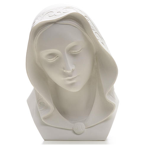 Our Lady, reconstituted carrara marble bust, 28 cm 1