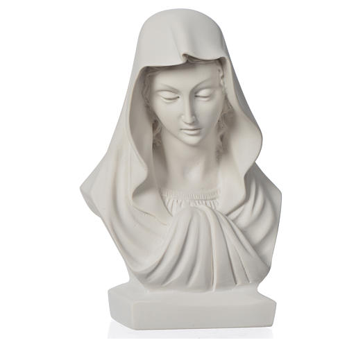 Buste Vierge Marie 19 cm poudre de marbre 5