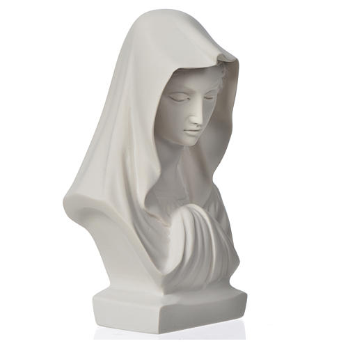 Buste Vierge Marie 19 cm poudre de marbre 6