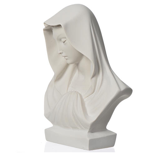 Buste Vierge Marie 19 cm poudre de marbre 7