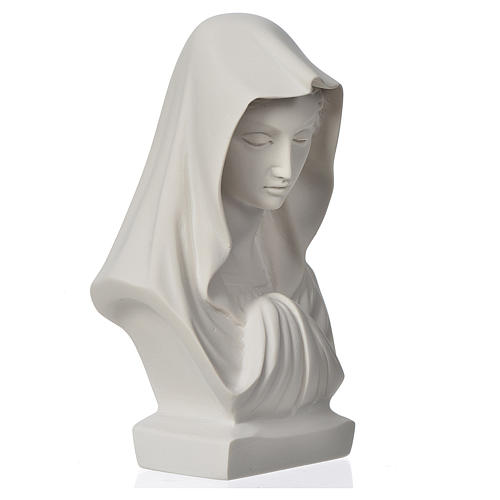 Buste Vierge Marie 19 cm poudre de marbre 2