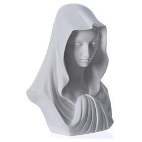 Our Lady, reconstituted carrara marble bust, 16 cm