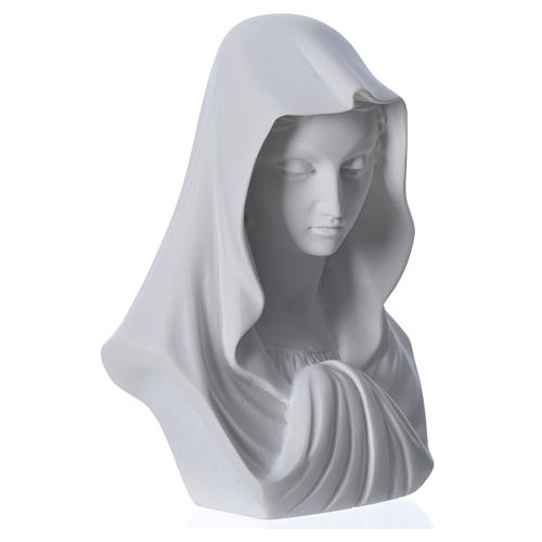 Our Lady, reconstituted carrara marble bust, 16 cm 6