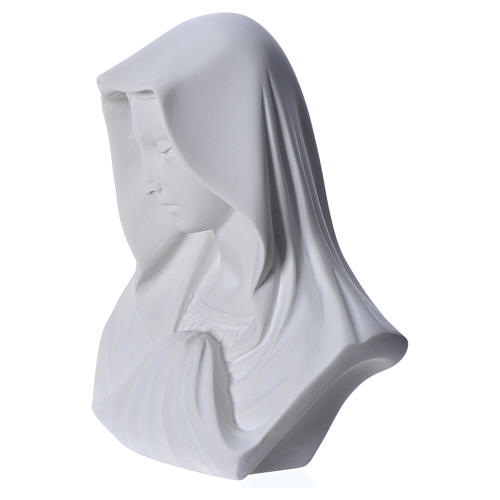 Our Lady, reconstituted carrara marble bust, 16 cm 7