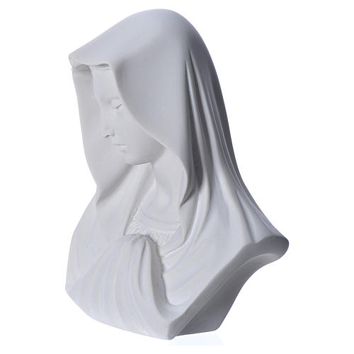 Our Lady, reconstituted carrara marble bust, 16 cm 3