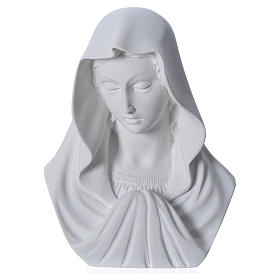Our Lady, reconstituted carrara marble bust, 16 cm