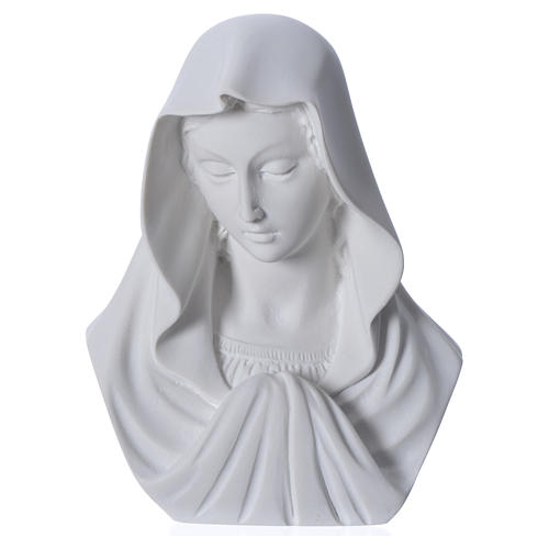 Our Lady, reconstituted carrara marble bust, 16 cm 5