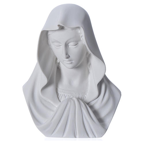 Our Lady, reconstituted carrara marble bust, 16 cm 1