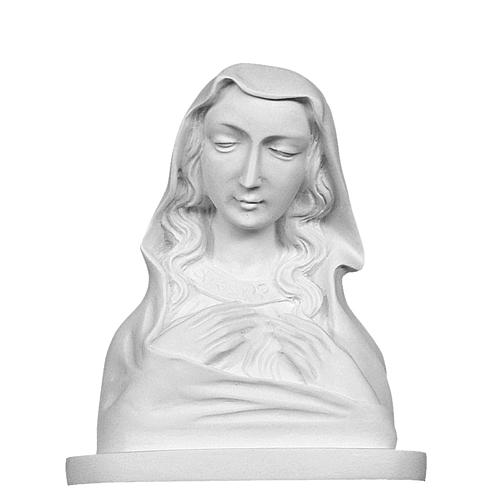 Our Lady, reconstituted carrara marble made bust, 20 cm 1