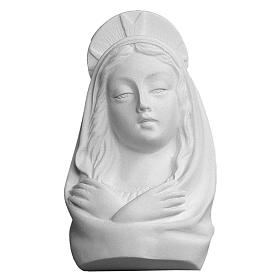 Our Lady with Aureole bust in reconstituted marble, 13 cm