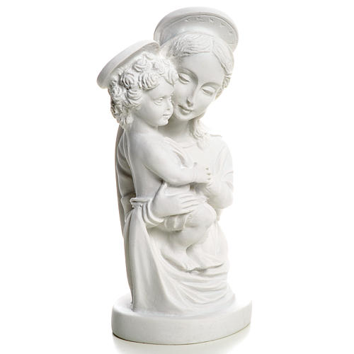 Our Lady with Child bust in reconstituted marble, 22 cm 5
