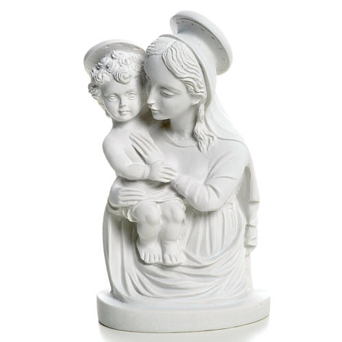 Our Lady with Child bust in reconstituted marble, 22 cm 1