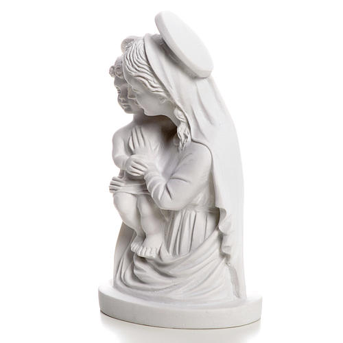 Our Lady with Child bust in reconstituted marble, 22 cm 2
