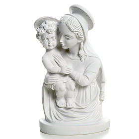 Our Lady with Child bust in reconstituted marble, 22 cm