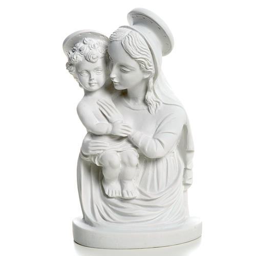 Our Lady with Child bust in reconstituted marble, 22 cm 4