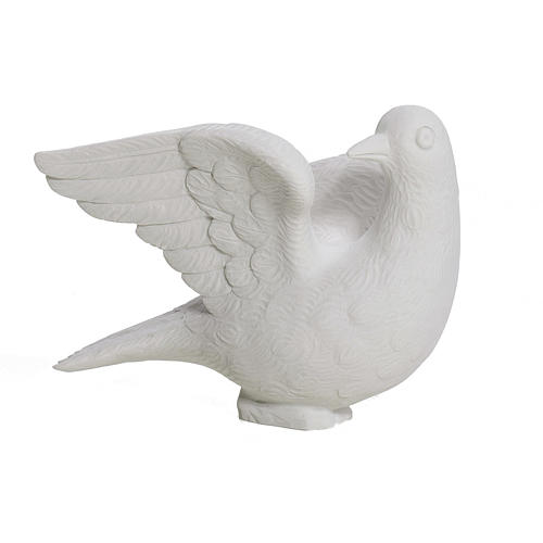 Dove facing right, reconstituted marble statue, 15 cm 1