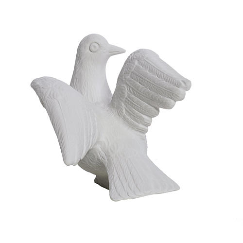 Dove facing right, reconstituted marble statue, 15 cm 4