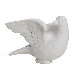 Dove facing right, composite marble statue, 15 cm
