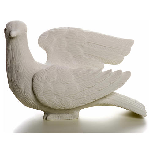 Dove facing left, reconstituted marble statue, 15 cm 4